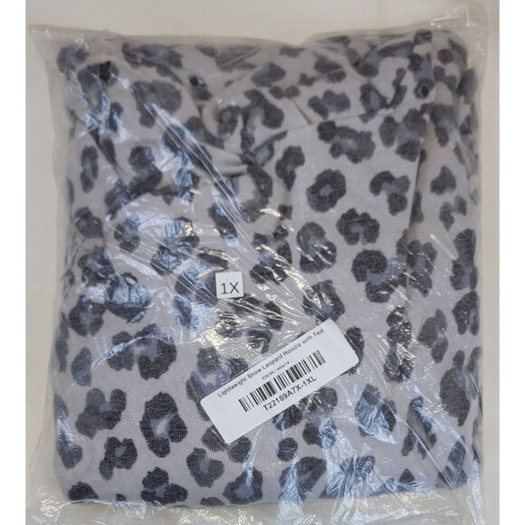White Birch Hoodie Pullover Leopard Lightweight Sweatshirt Womens 1X New in Bag - Picture 9 of 10